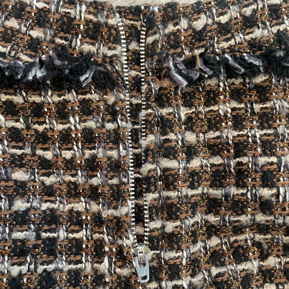 Blank NYC Retrograde tweed jacket and asymmetrical mini skirt matching set. - Picture 11 of 15